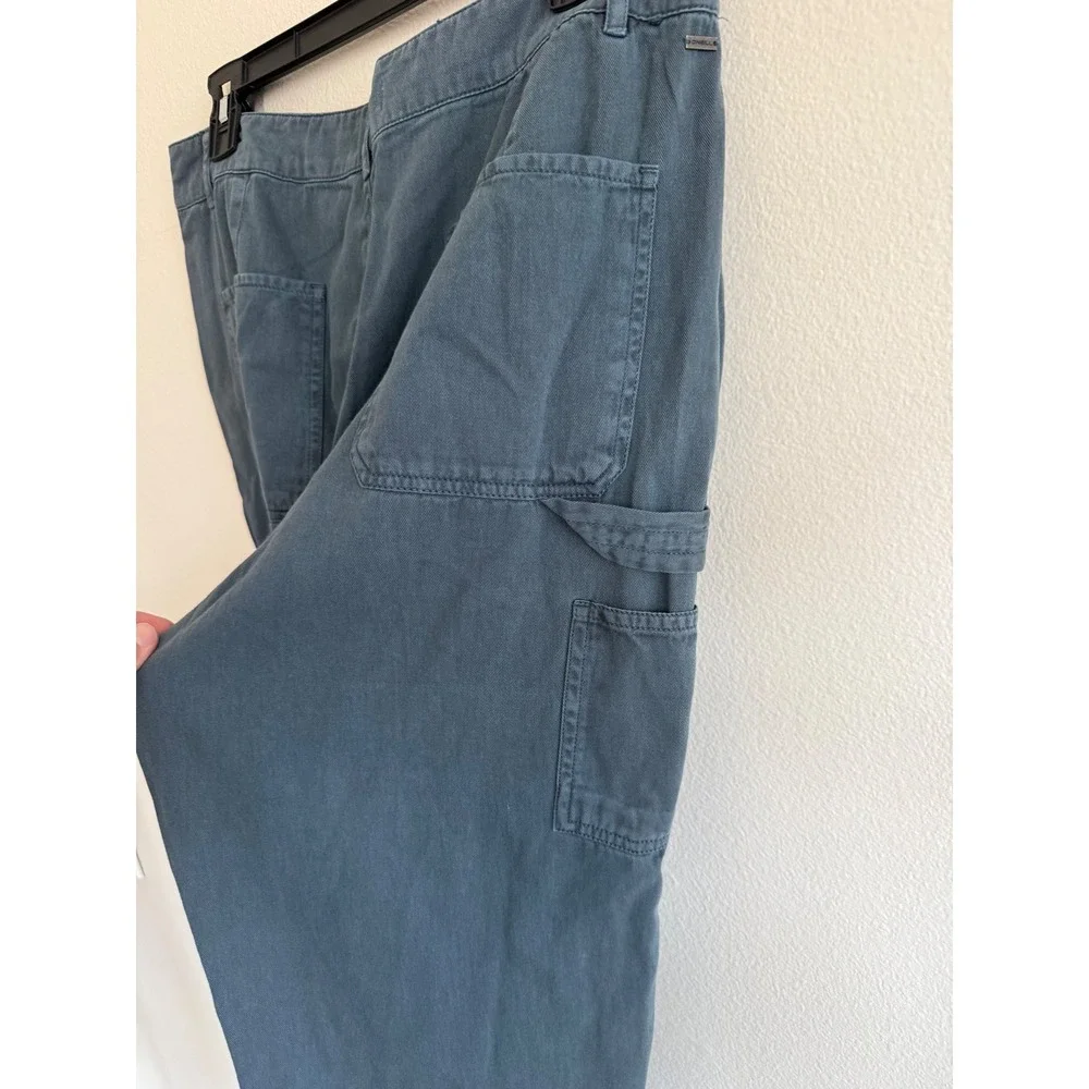 O'Neill Kree Cotton Twill Utility Pants Cargo Women Size 31 Blue Slate Beach